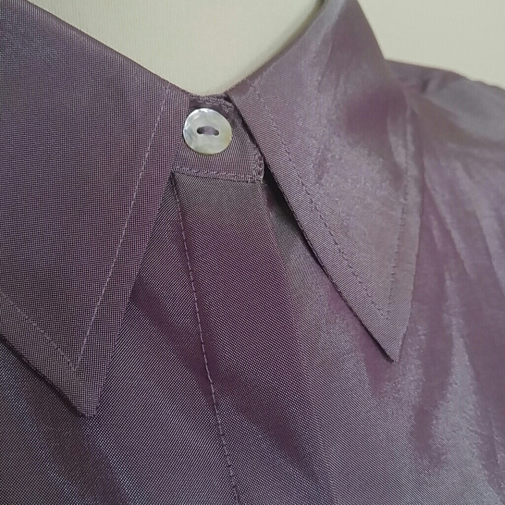 Silk Essentials Sleeveless Button Up Collared Shi… - image 2